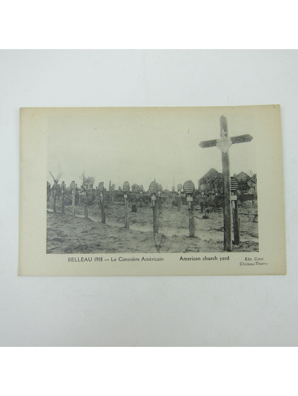 Postcard Belleau France 1918 The American Cemetery Church Yard Antique RARE